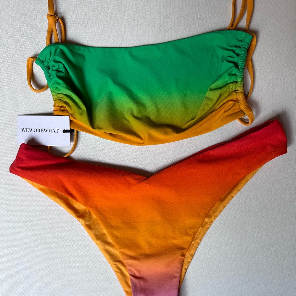 NWT WeWoreWhat Bikini Gradient Leigh Top + Delilah Bottom - Sz L